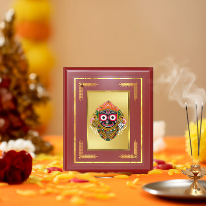 Diviniti 24K Gold Plated Lord Jagannath Blessing Tabletop Photo Frame | Divine Protection, Compassion & Spiritual Grace