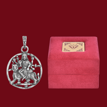 DIVINITI 925 Pure Silver Mata Round Pendant For Men, Women & Kids Divine God Pendant For Birthday, Anniversary, Special Occasion Gift (2.6x2.6 CM 6.5 g)