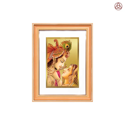 Radha Krishna with Flute | Lord Krishna Wall Photo Frame in 24K Gold Plated Foil