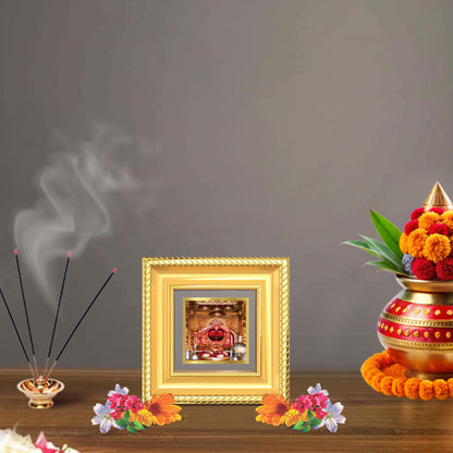 Diviniti Shree Salasar Balaji Tabletop Photo Frame in 24K Gold Plated Foil | Strength, Protection & Divine Blessings | DG015S1A (10x10 CM)