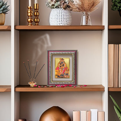 Diviniti 24K Gold Plated Banke Bihari Ji (Classic) Divine Table Top Frame for Home Mandir & Office Decor | Luxury Spiritual Gift