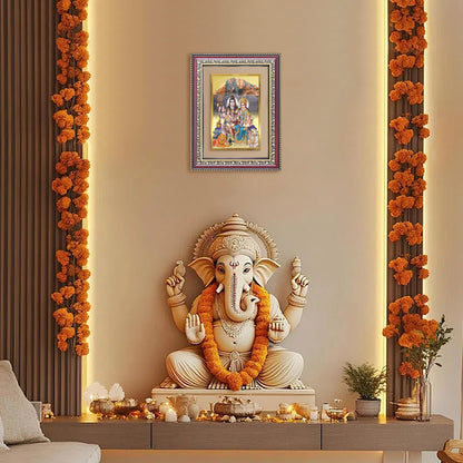 Diviniti 24K Gold Plated Shiv Parivar (Classic) Divine Wall Frame for Home Mandir & Office Decor | Luxury Spiritual Gift