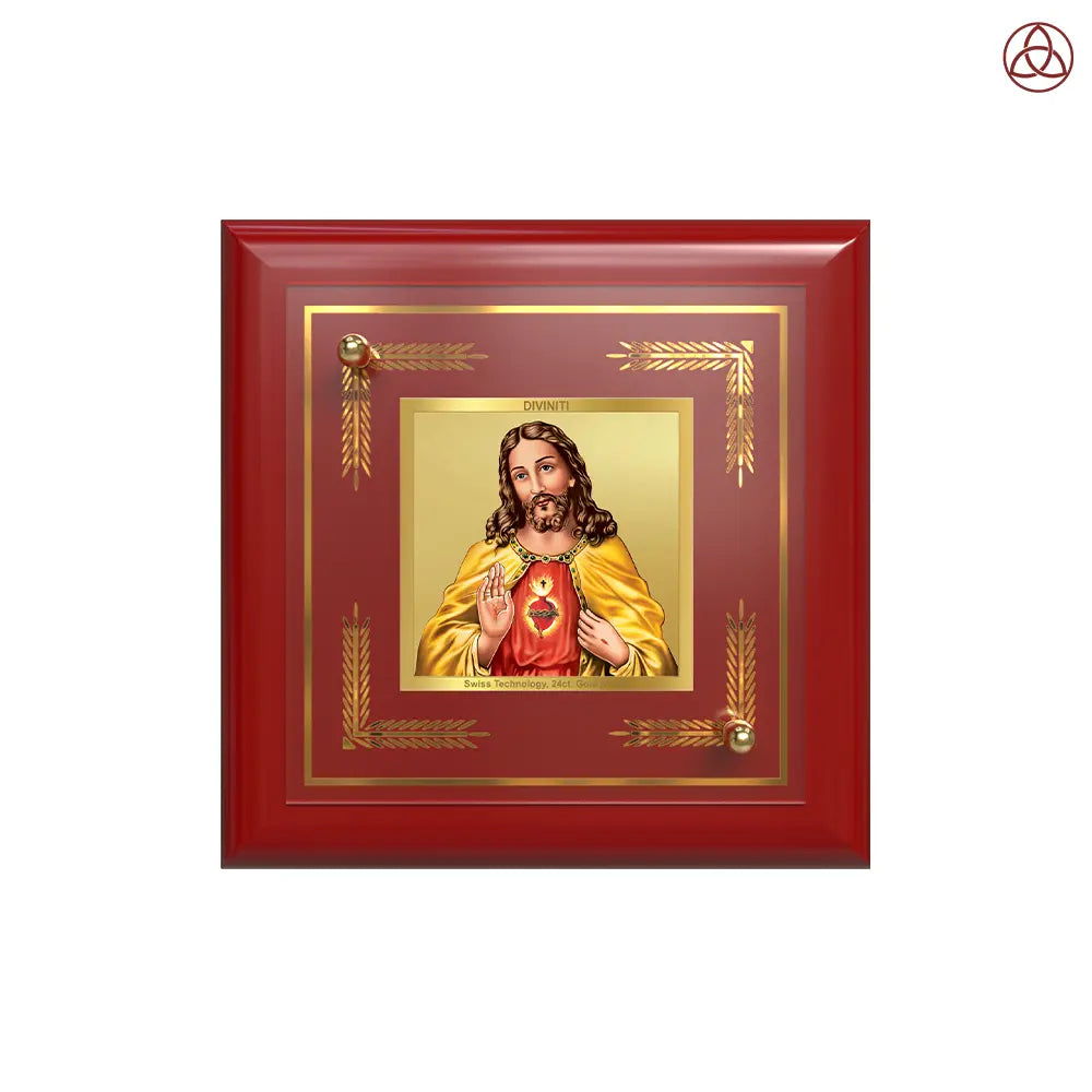 Jesus Christ | Symbol of Peace, Sacrifice & Redemption Tabletop Frame in 24K Gold Plated Foil "