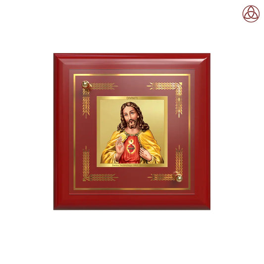 Jesus Christ | Symbol of Peace, Sacrifice & Redemption Tabletop Frame in 24K Gold Plated Foil "