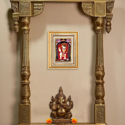 Diviniti 24K Gold Plated Mehndipur Balaji (Classic) Divine Wall and Table Top Frame for Home Mandir & Office Decor | Luxury Spiritual Gift