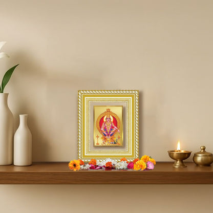 Diviniti 24K Gold Plated Ayyappan Divine Table Top Frame for Home Mandir & Office Decor | Luxury Spiritual Gift