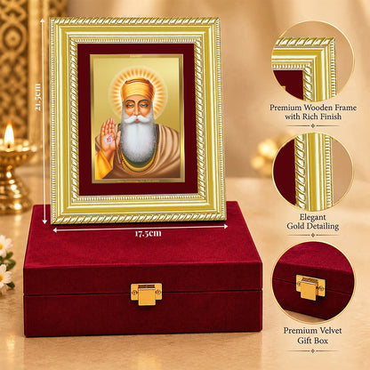 24K Gold-Plated Guru Nanak Frame | Premium Gift Box | 17.5x21.5 CM