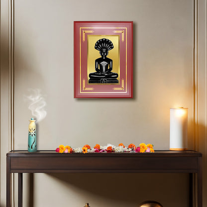 Diviniti Shree Parshvanath Bhagwan Wall Photo Frame in 24K Gold Plated Foil | Symbol of Peace, Protection & Spiritual Awakening