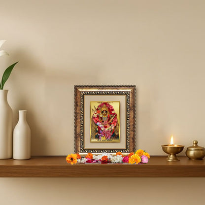 Diviniti 24K Gold Plated Katyayani Mata Divine Table Top Frame for Home Mandir & Office Decor | Luxury Spiritual Gift