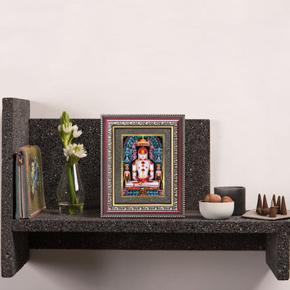Diviniti 24K Gold Plated Adinath Divine Wall and Table Top Frame for Home Mandir & Office Decor | Premium Jain Spiritual Gift