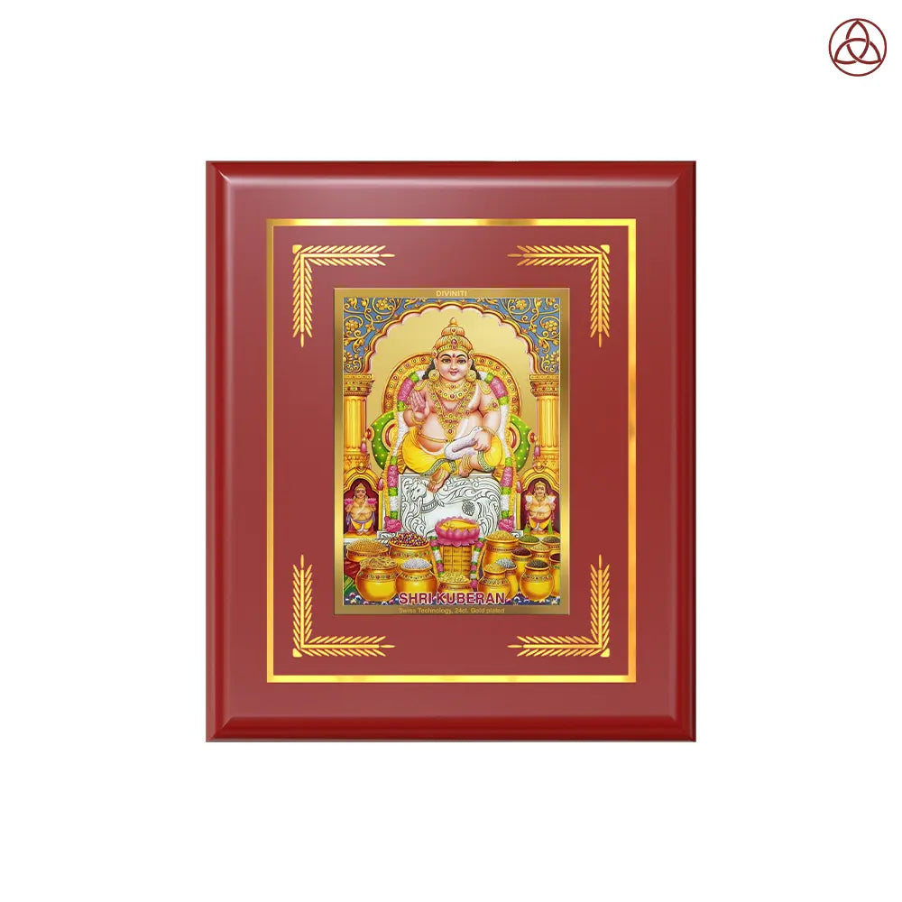 Lord Kuber | God of Wealth Wall & Tabletop Photo Frame in 24K Gold Plated Foil