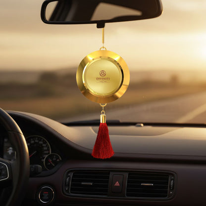 Diviniti Personalised Double Sided Car Dangler in 24K Gold Plated Foil | Double Sided Photo Print