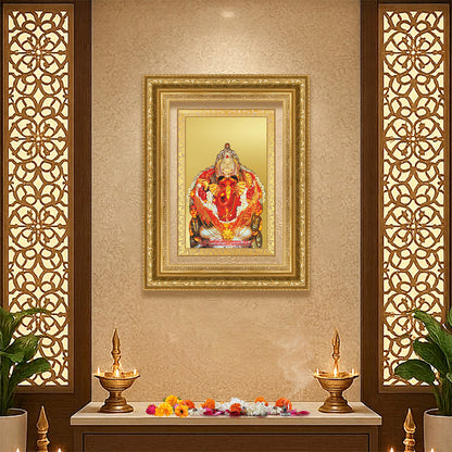 Diviniti 24K Gold Plated Siddhi Vinayak (Classic) Divine Wall Frame for Home Mandir & Office Decor | Luxury Spiritual Gift