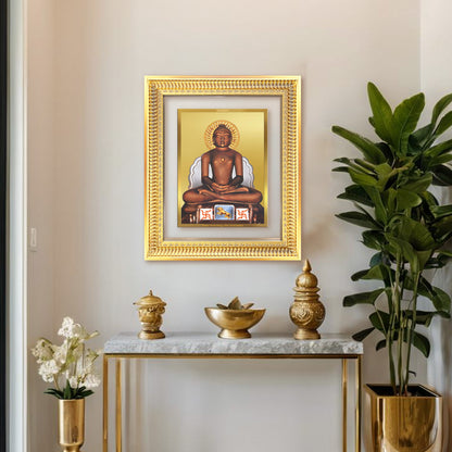 Diviniti 24K Gold Plated Mahavir (Classic) Divine Wall Frame for Home Mandir & Office Decor | Luxury Spiritual Gift