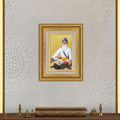 Diviniti 24K Gold Plated Baba Deep Singh Sacred Sikh Wall Frame for Home Decor & Office Ambiance | Premium Spiritual Gift