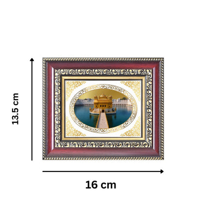 Sri Harmandir Sahib (Golden Temple) Divine Sikh Sacred Darbar Sahib Royal Tabletop Frame in 24K Gold Plated Foil