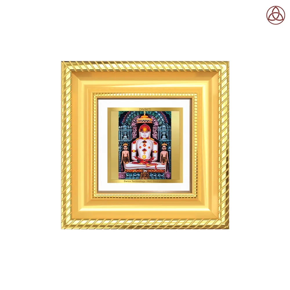 Adinath Bhagwan photo frame in 24k gold plated foil
