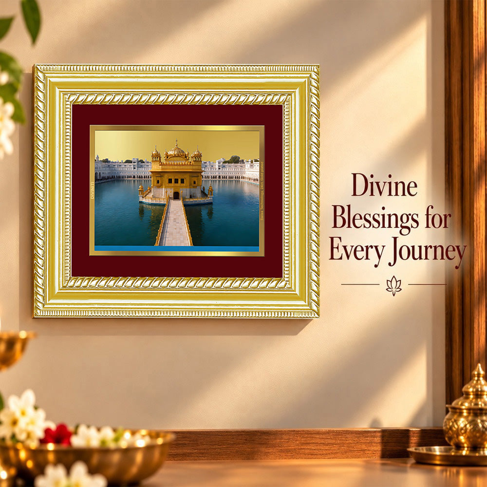 24K Gold-Plated Golden Temple Frame | Premium Gift Box | 21.5x17.5 CM