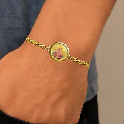 24K Gold Plated 18MM Lord Ganesha Bracelet – Divine Blessings & Spiritual Protection