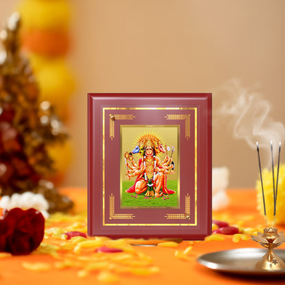 Diviniti 24K Gold Plated Panchmukhi Hanuman Blessing Tabletop Photo Frame | Protection, Strength & Divine Power