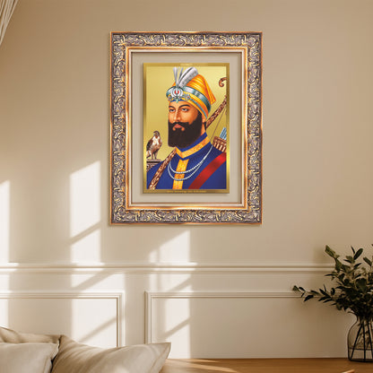Guru Gobind Singh Ji | Divine Wall Mount Photo Frame in 24K Gold Plated Foil