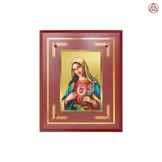 Mother Mary | Blessed Virgin Wall & Tabletop Photo Frame in 24K Gold Plated Foil
