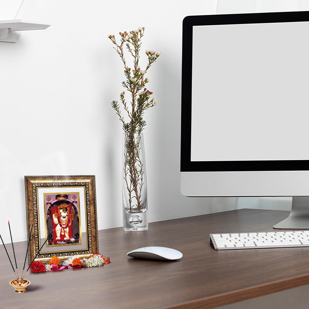 Diviniti 24K Gold Plated Mehndipur Balaji (Classic) Divine Wall and Table Top Frame for Home Mandir & Office Decor | Luxury Spiritual Gift