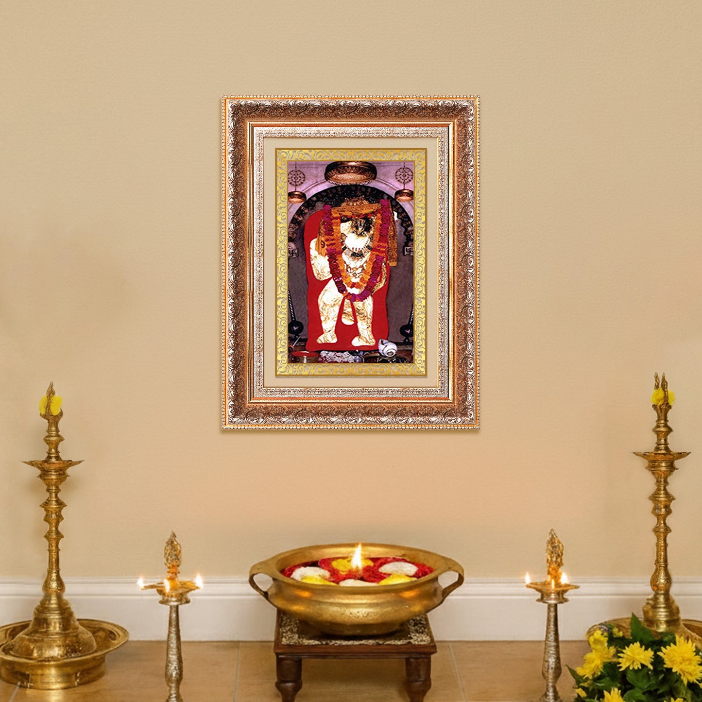 Mehandipur Balaji | Divine Hanuman of Healing and Protection Wall Photo Frame in 24K Gold Plated Foil
