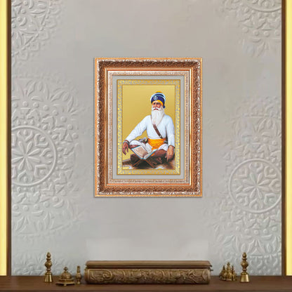 Baba Deep Singh Ji | Nihang Sikh and Martyr Wall Mount Photo Frame in 24K Gold Plated Foil