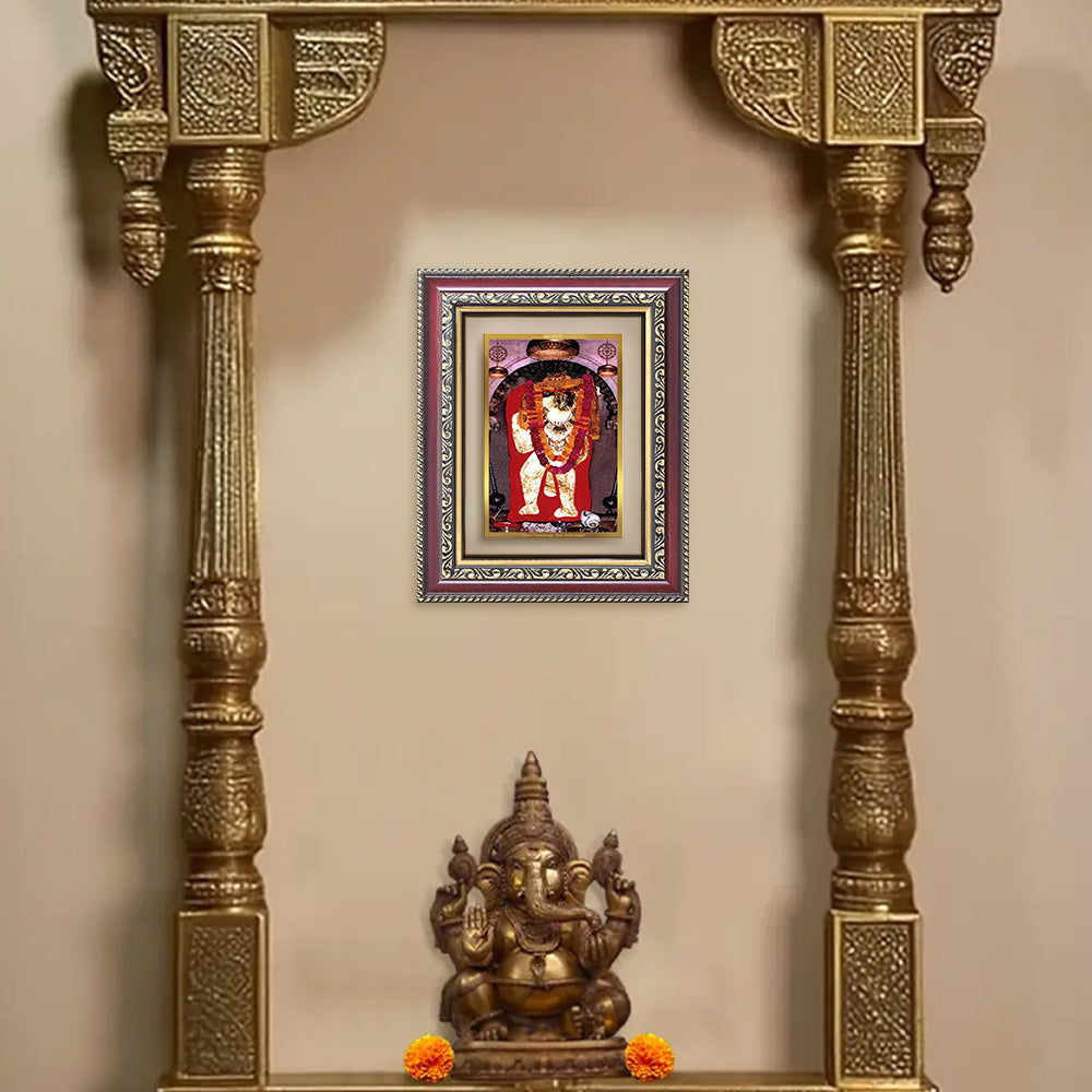 Diviniti 24K Gold Plated Mehndipur Balaji (Classic) Divine Wall and Table Top Frame for Home Mandir & Office Decor | Luxury Spiritual Gift