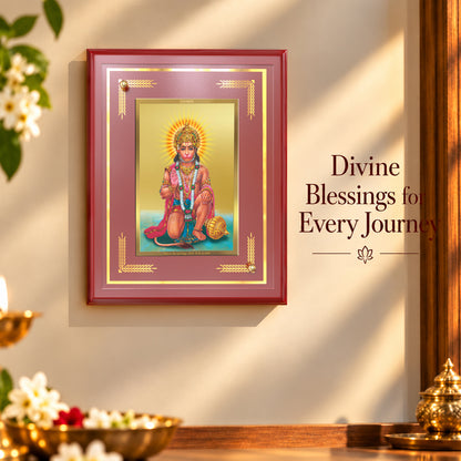 24K Gold-Plated Hanuman Blessings MDF Frame | Premium Gift Box | 26x20 CM