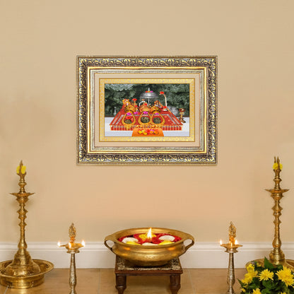 Diviniti 24K Gold Plated Mata Ka Darbar (Classic) Divine Wall Frame for Home Mandir & Office Decor | Luxury Spiritual Gift
