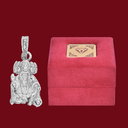 DIVINITI 925 Pure Silver Panch Mukhi Hanuman Pendant for Men, Women & Kids Divine God Pendant for Birthday, Anniversary, Special Occasion Gift (1.9x1.1 cm, 7g)
