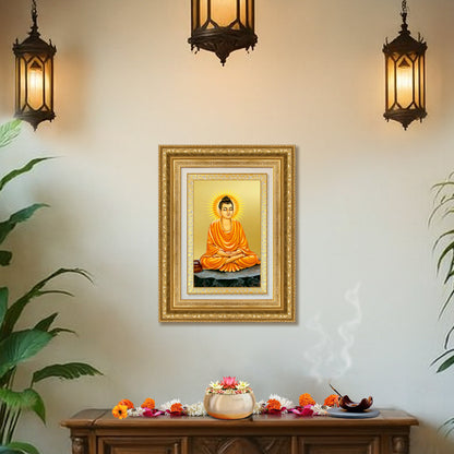 Diviniti 24K Gold Plated Buddha (Classic) Divine Wall Frame for Home Mandir & Office Decor | Luxury Spiritual Gift
