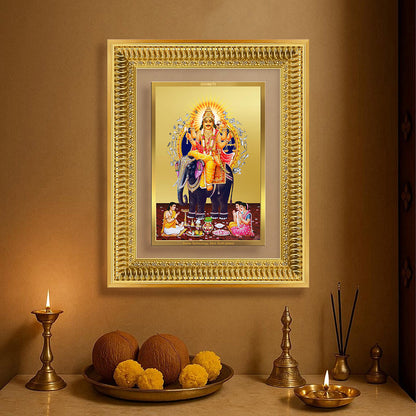 Diviniti 24K Gold Plated Vishvakarma (Classic) Divine Wall Frame for Home Mandir & Office Decor | Luxury Spiritual Gift