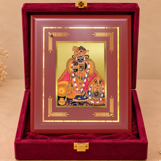 24K Gold-Plated Banke Bihari MDF Frame | Premium Gift Box | 13.5x16 CM