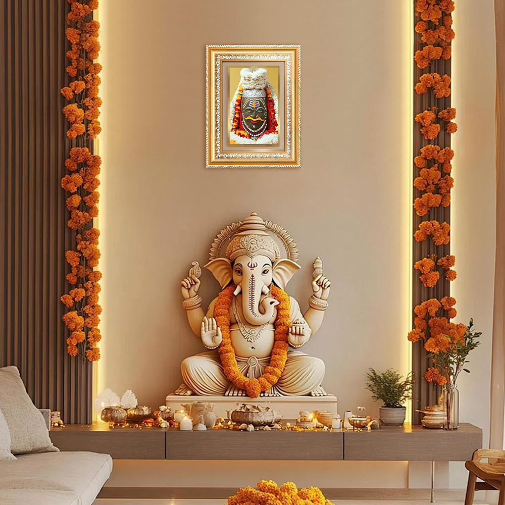 Diviniti 24K Gold Plated Mahakaleshwar (Classic) Divine Wall Frame for Home Mandir & Office Decor | Luxury Spiritual Gift