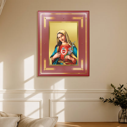 Mother Mary | Blessed Virgin Wall Mount Photo Frame in 24K Gold Plated Foil