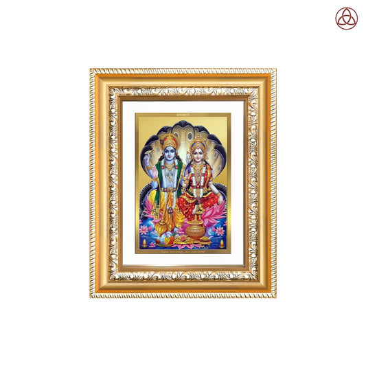 Lakshmi Vishnu | Divine Consort Wall & Tabletop Photo Frame in 24K Gold Plated Foil