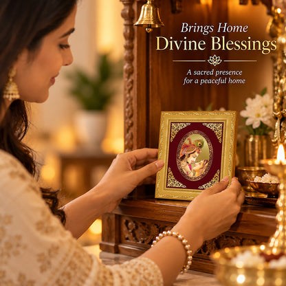 24K Gold-Plated Radha Krishna Frame | Premium Gift Box | 16x13.5 CM