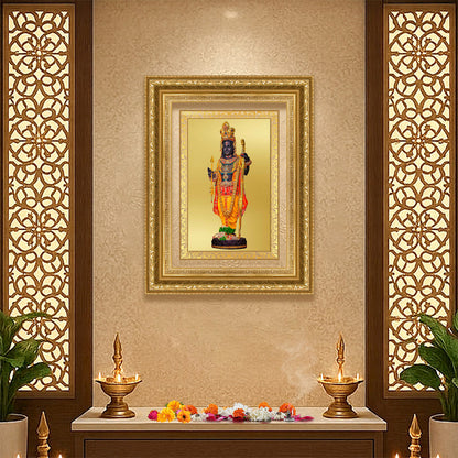 Diviniti 24K Gold Plated Ram Lalla With Arch (Classic) Divine Wall Frame for Home Mandir & Office Decor | Luxury Spiritual Gift