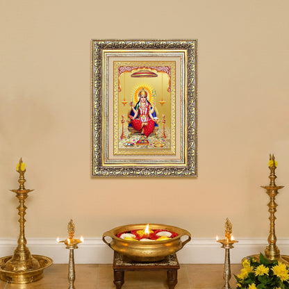 Diviniti 24K Gold Plated Santoshi Mata (Classic) Divine Wall Frame for Home Mandir & Office Decor | Luxury Spiritual Gift
