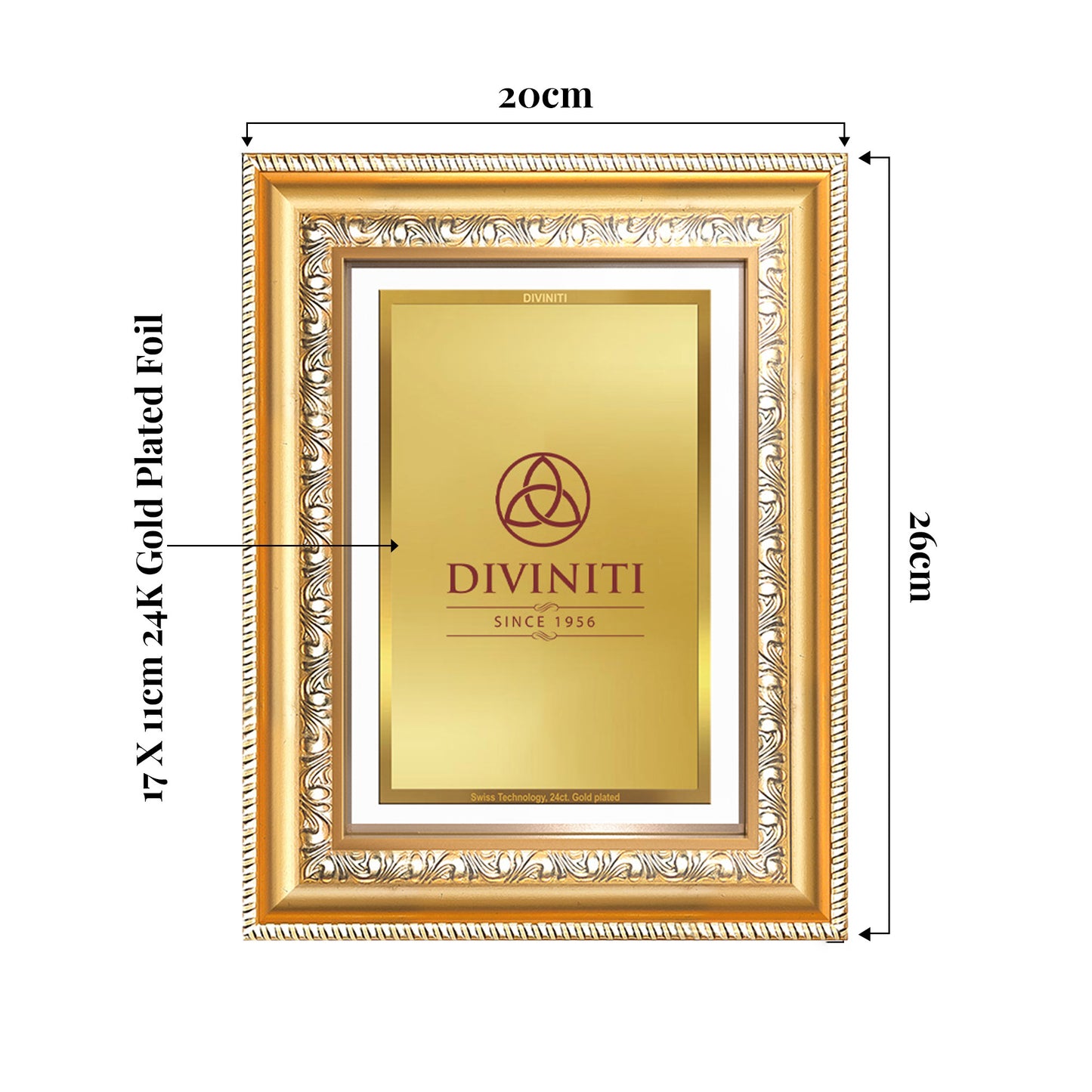 Diviniti Double Glass Frame Personalised Tabletop and Wall Photo Frame in 24K Gold Plated Foil | DG-112-S2.5