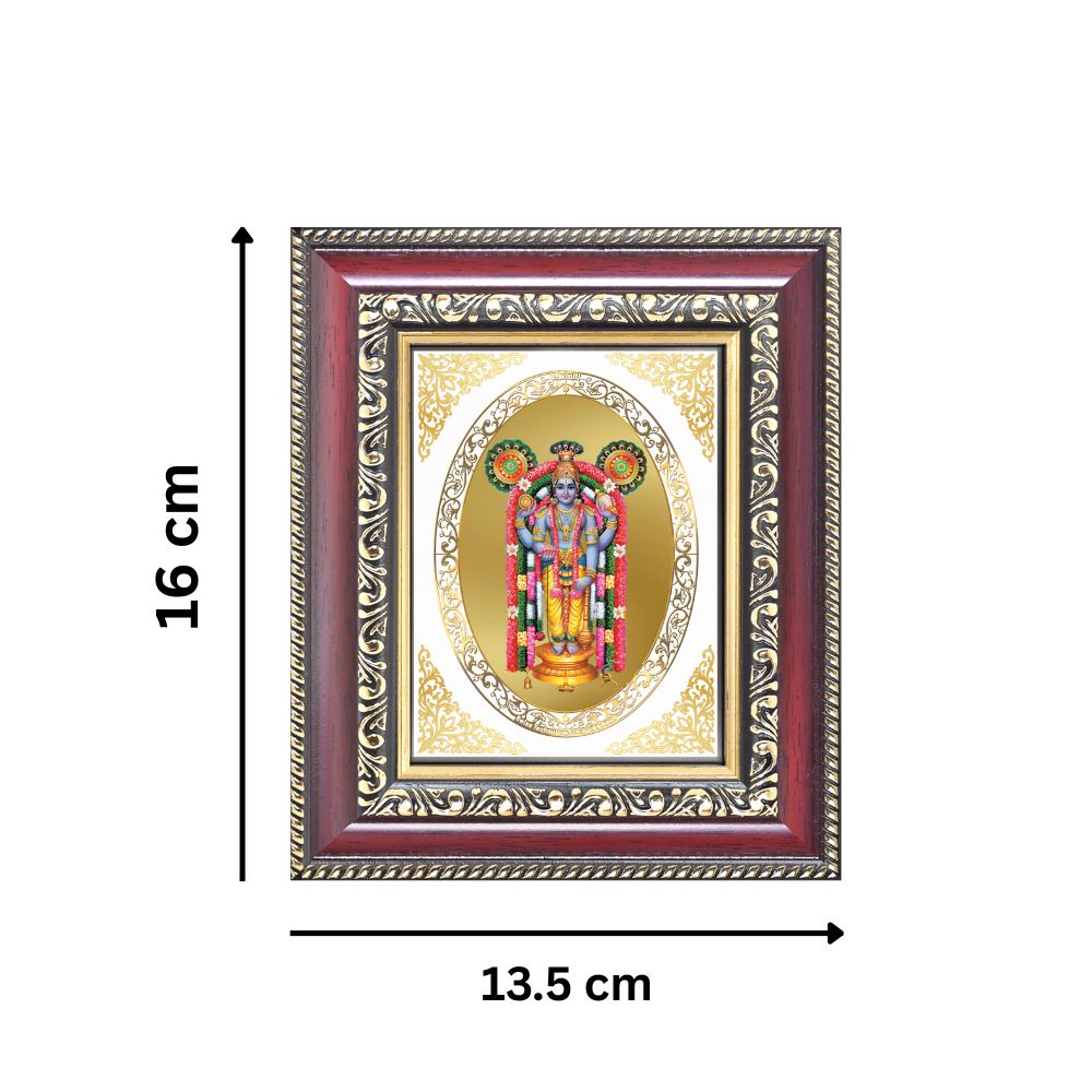 Guruvayurappan (Lord Krishna) Divine Sacred Blessings Royal Tabletop Frame in 24K Gold Plated Foil
