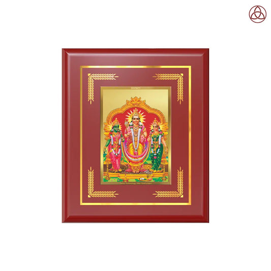 Lord Murugan with Valli | Divine Union Wall & Tabletop Photo Frame in 24K Gold Plated Foil