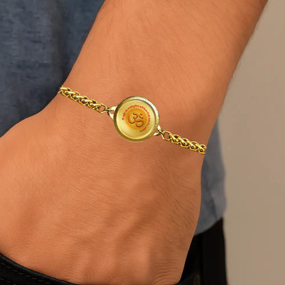 24K Gold Plated 18MM Lord Krishna with Surbhi Cow Bracelet – Divine Blessings & Spiritual Protection