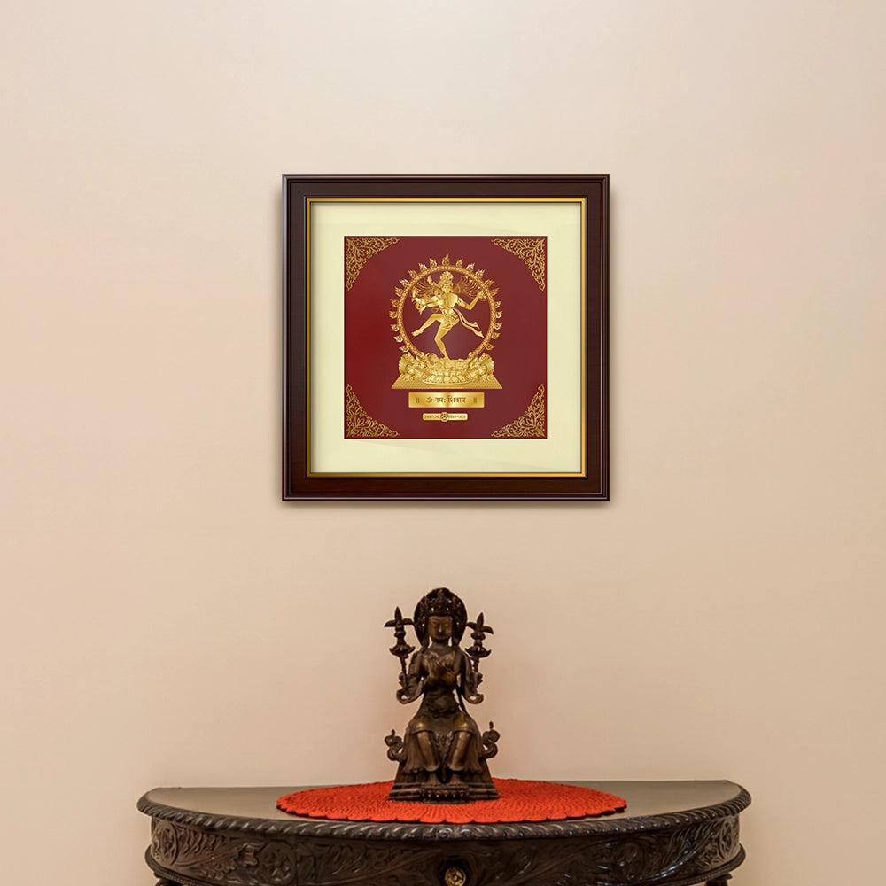 Natraj | Divine Dance and Energy Gold on Gold Wall Hanging Frame in 24K Gold Plated Foil