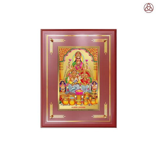 Lakshmi Kuber | Divine Wealth Duo Wall & Tabletop Photo Frame in 24K Gold Plated Foil