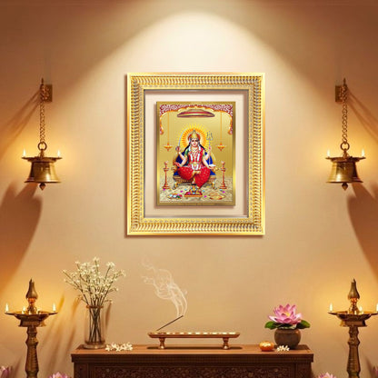 Diviniti 24K Gold Plated Santoshi Mata (Classic) Divine Wall Frame for Home Mandir & Office Decor | Luxury Spiritual Gift