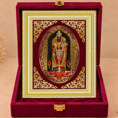 24K Gold-Plated Lord Ram Lalla Frame | Premium Gift Box | 26x20 CM